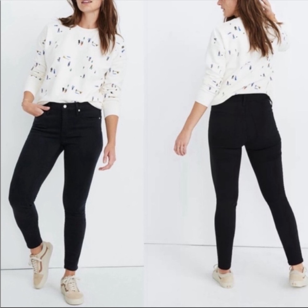 Madewell 9” High Rise Skinny Tencel Stretch Lunar Black Jeans size 26